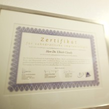 Ansicht eines Zertifikats zur Auszeichnung von Hr. Claudy